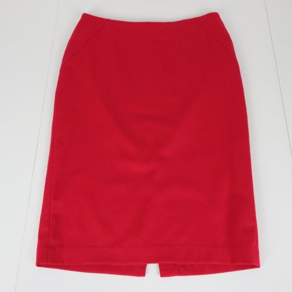 Talbots Italian Flannel Red Pencil Skirt